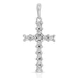 14k Solid White Gold Diamond Cross Pendant (.40 CTW)