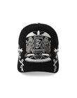 Double Lion Embroidered Baseball Cap-BLK