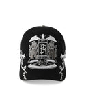 Double Lion Embroidered Baseball Cap-BLK