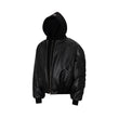 DONCARE(AFGK) "Leather hooded bomber jacket"