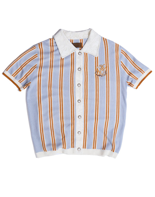 Pearl Stripe Knit Polo