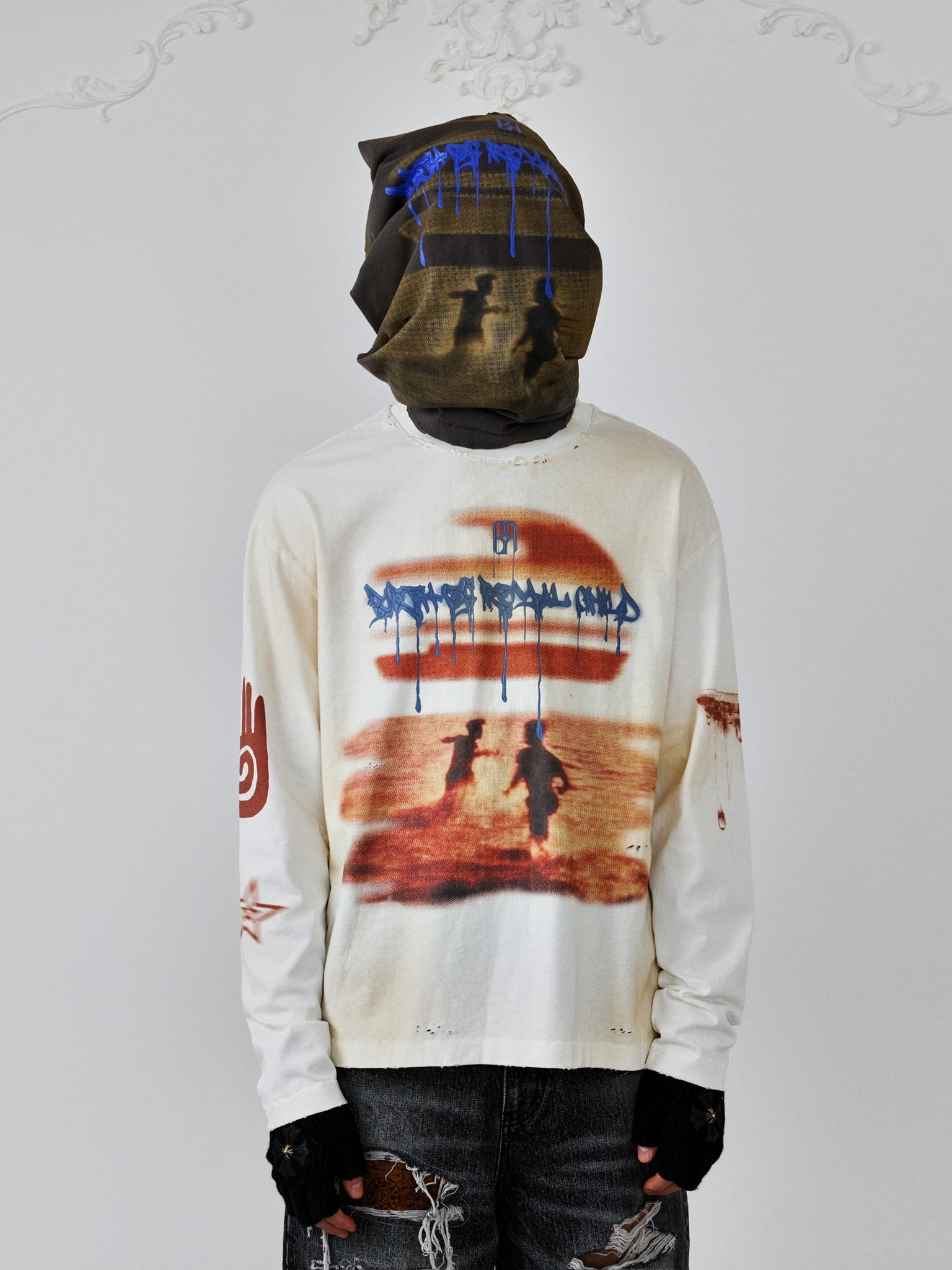 Sunset printed LS Tee