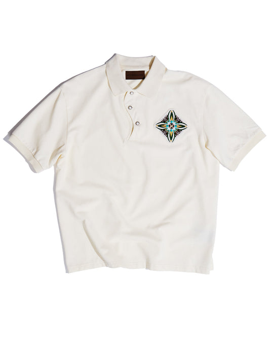 Fluid Placket Polo in WHT