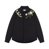 Minimalist Floral Embroidered Down Shirt