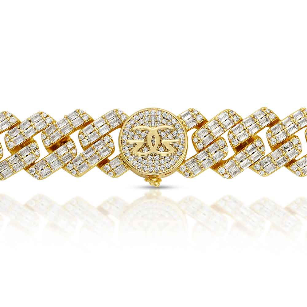 2 Row Diamond Cuban Chain Baguette 18mm