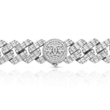2 Row Diamond Baguette Cuban Bracelet 18mm