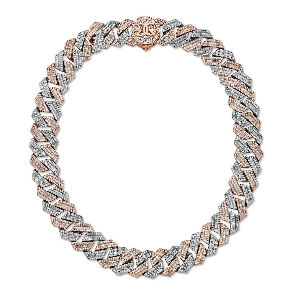 Diamond Baguette Straight Edge Cuban Chain 18mm