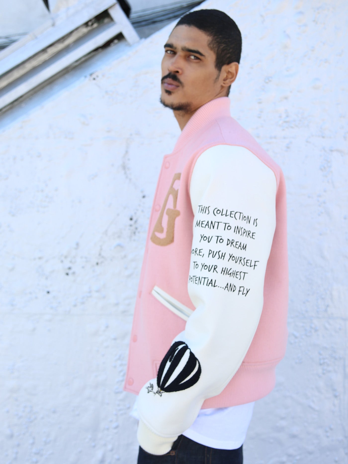 HOT AIR BALLON VARSITY JACKET | PINK