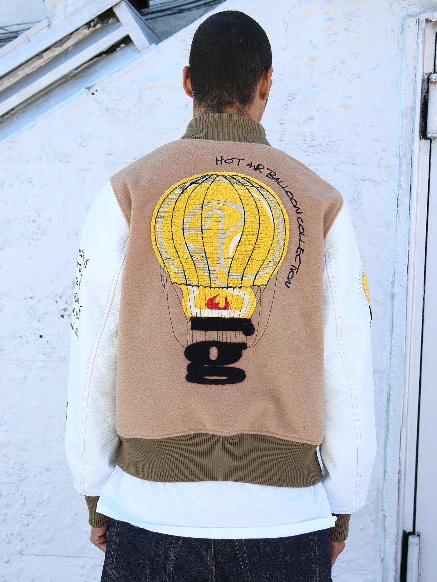HOT AIR BALLON VARSITY JACKET | SAND