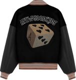 DONACARE(AFGK) "Dice Leather Varsity Jacket"