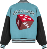 DONACARE(AFGK) "Dice Leather Varsity Jacket"