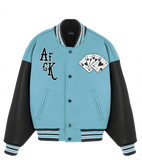 DONACARE(AFGK) "Dice Leather Varsity Jacket"