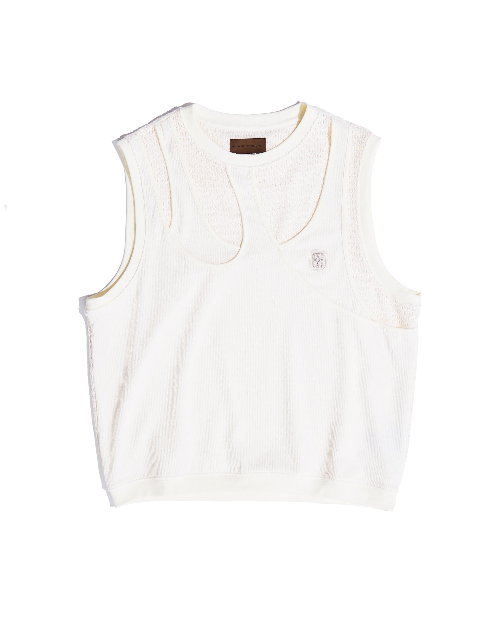 Fluid Layered Knit Tank In WHT