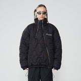 Quilted Pattern Irregular Zipper Down Jacket