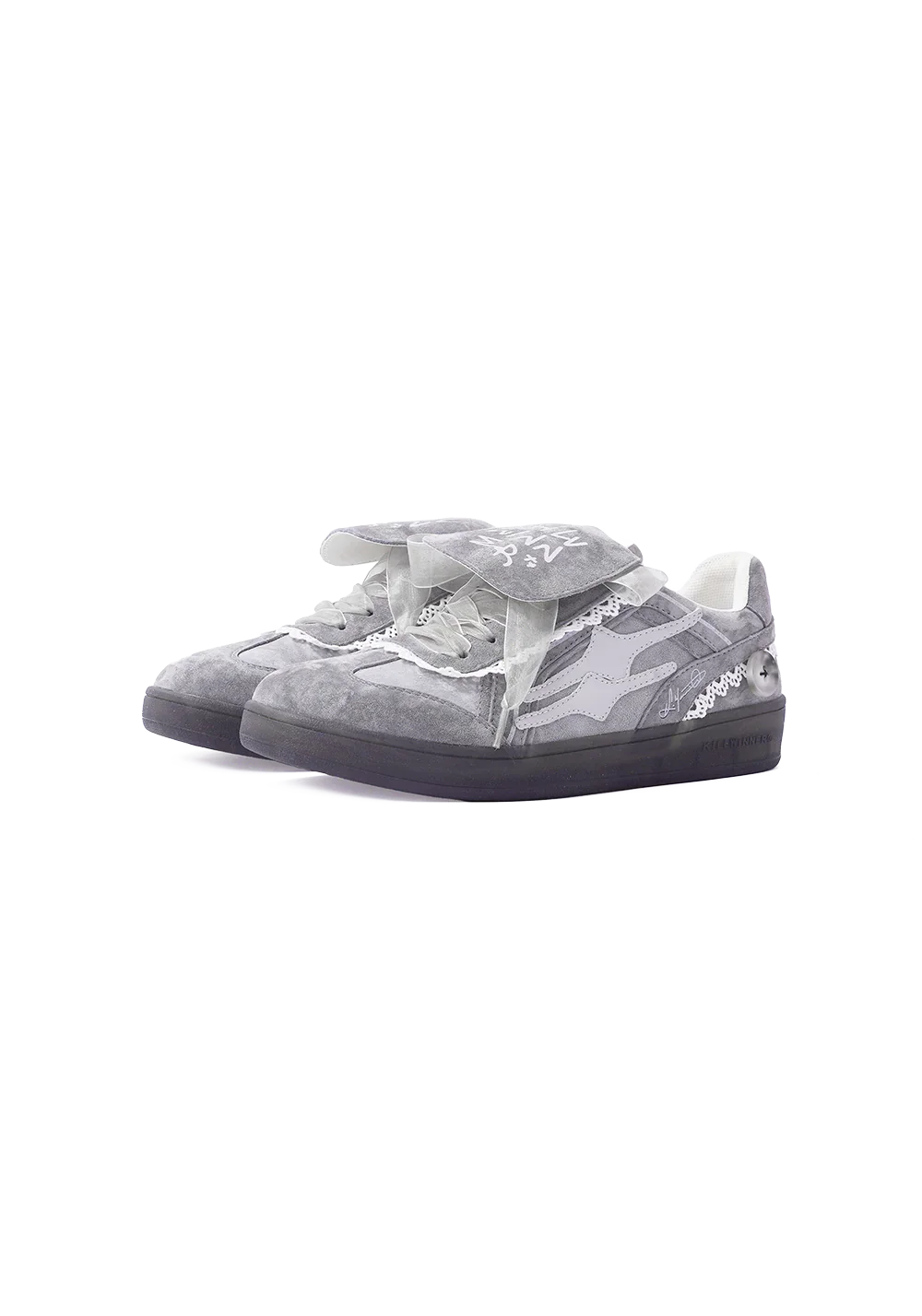 Retro Training Sneaker-Lace Grey