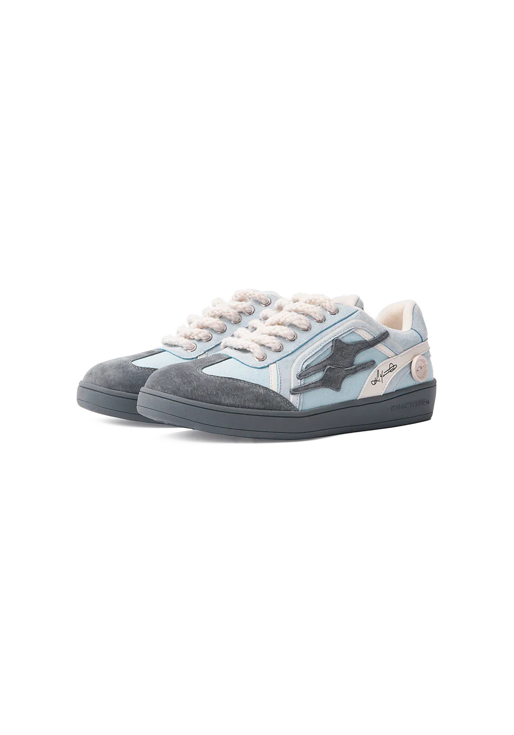 Retro Training Sneaker-Grey Blue