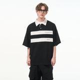 Striped Printed Logo Polo Shirt
