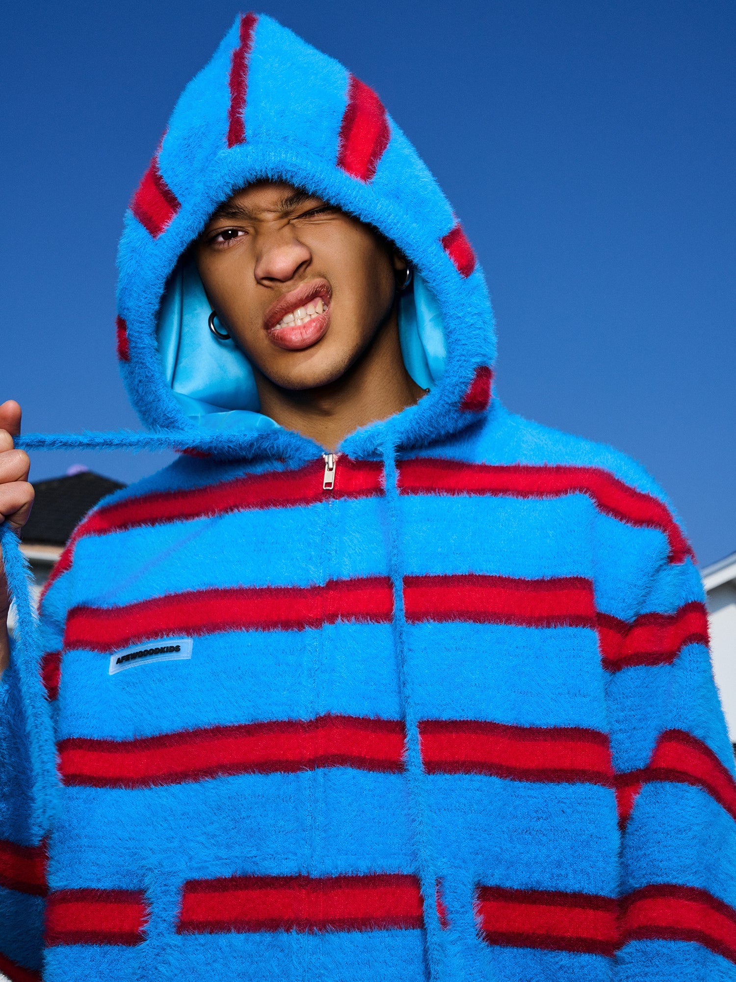 DONCARE(AFGK) "Stripe hooded jumper"