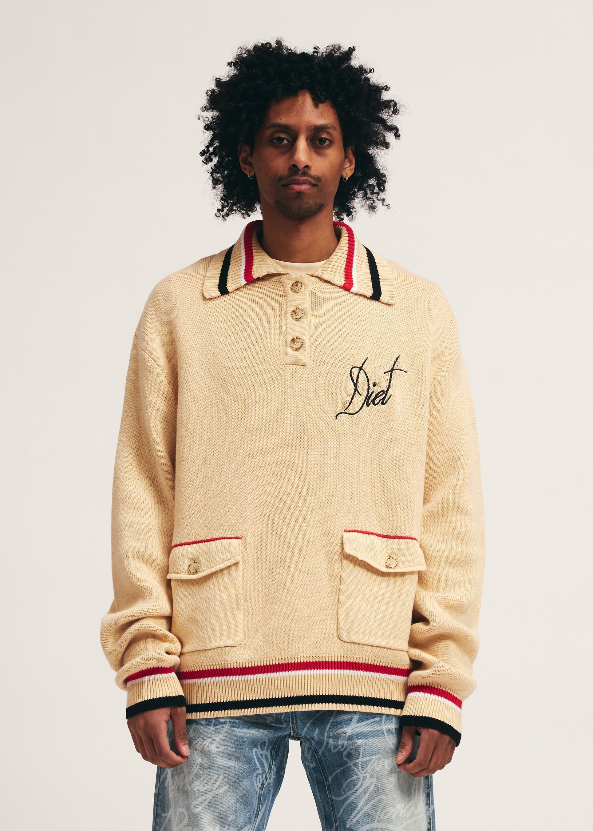 Knitted Polo - Cream