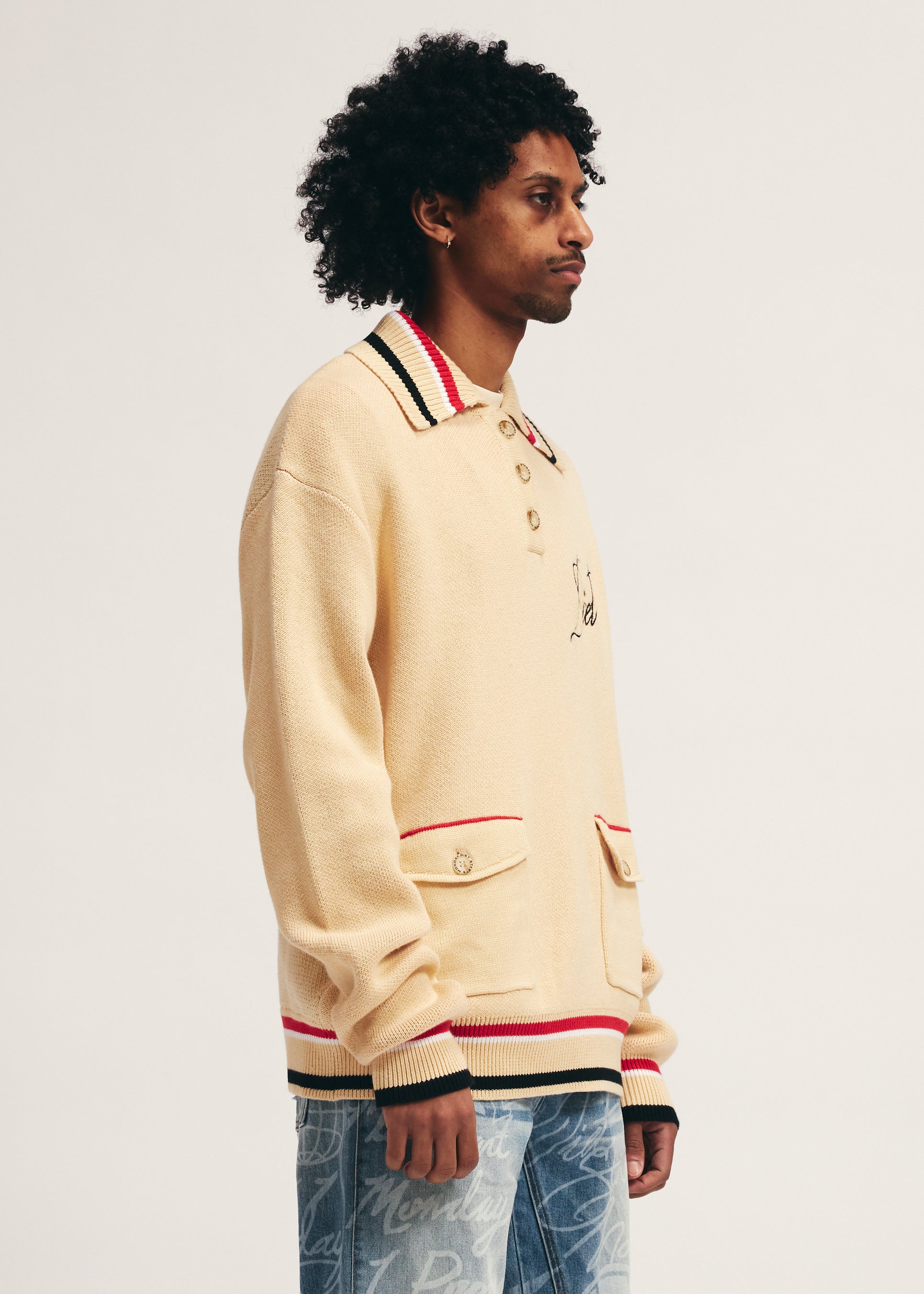 Knitted Polo - Cream