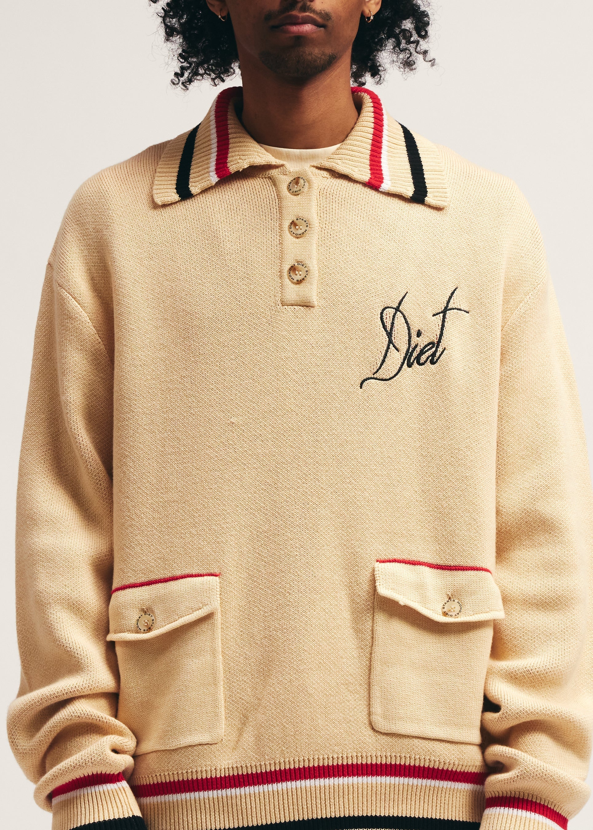 Knitted Polo - Cream