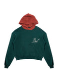 Script Two Tone Hoodie - Green