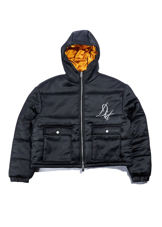 Hooded Puffer Jacket - Black