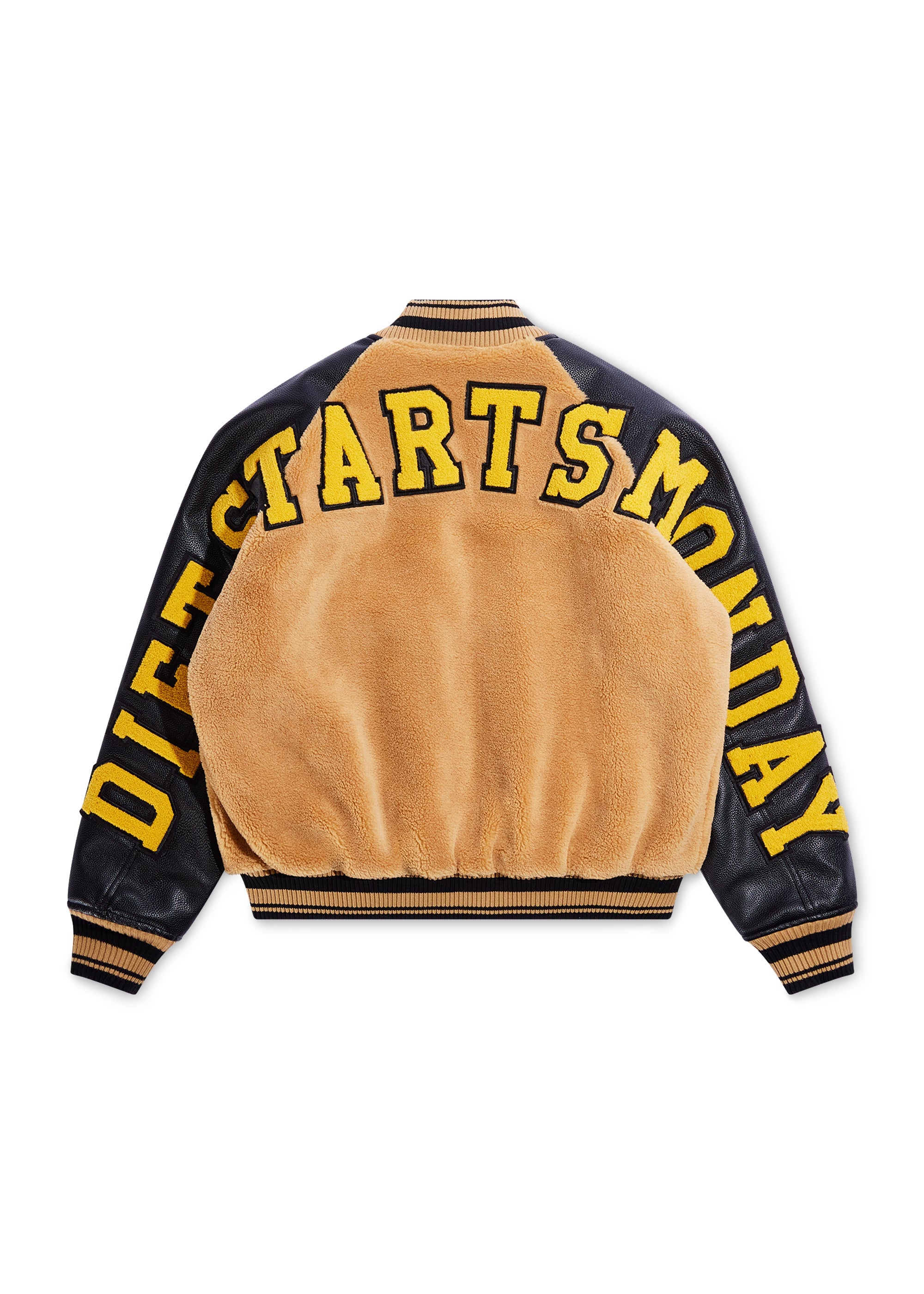 Sherpa Varsity Jacket - Black/Yellow