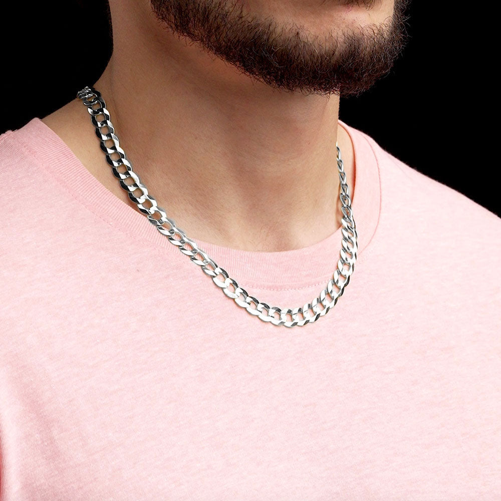 Italian Silver Curb Cuban Link Chain