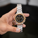 AM1053SS - AMBASSADOR SILVER & GOLD WATCH WITH STEEL STRAP