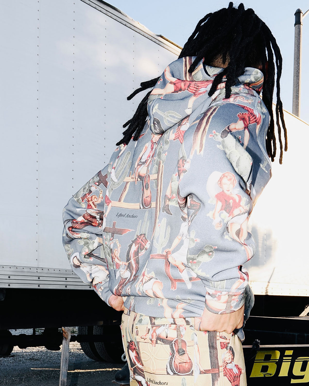 Jesse Allover Print Hoodie (Blue)