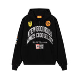 DONCARE(AFGK) "Distressed logo zip hoodie"