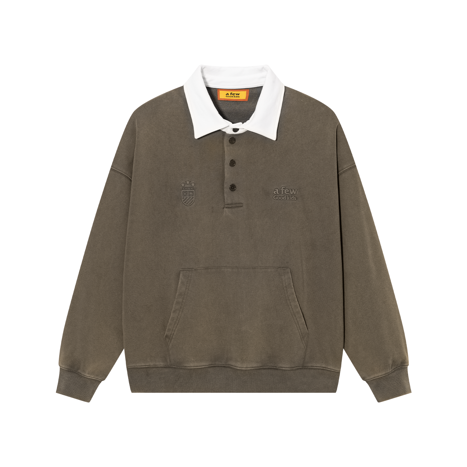 Washed henley polo shirt