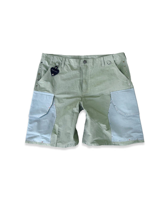 "Bella" Jeweled Cargo Short (Sage)