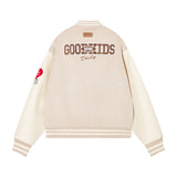 DONCARE(AFGK) "Angel leather varsity jacket"