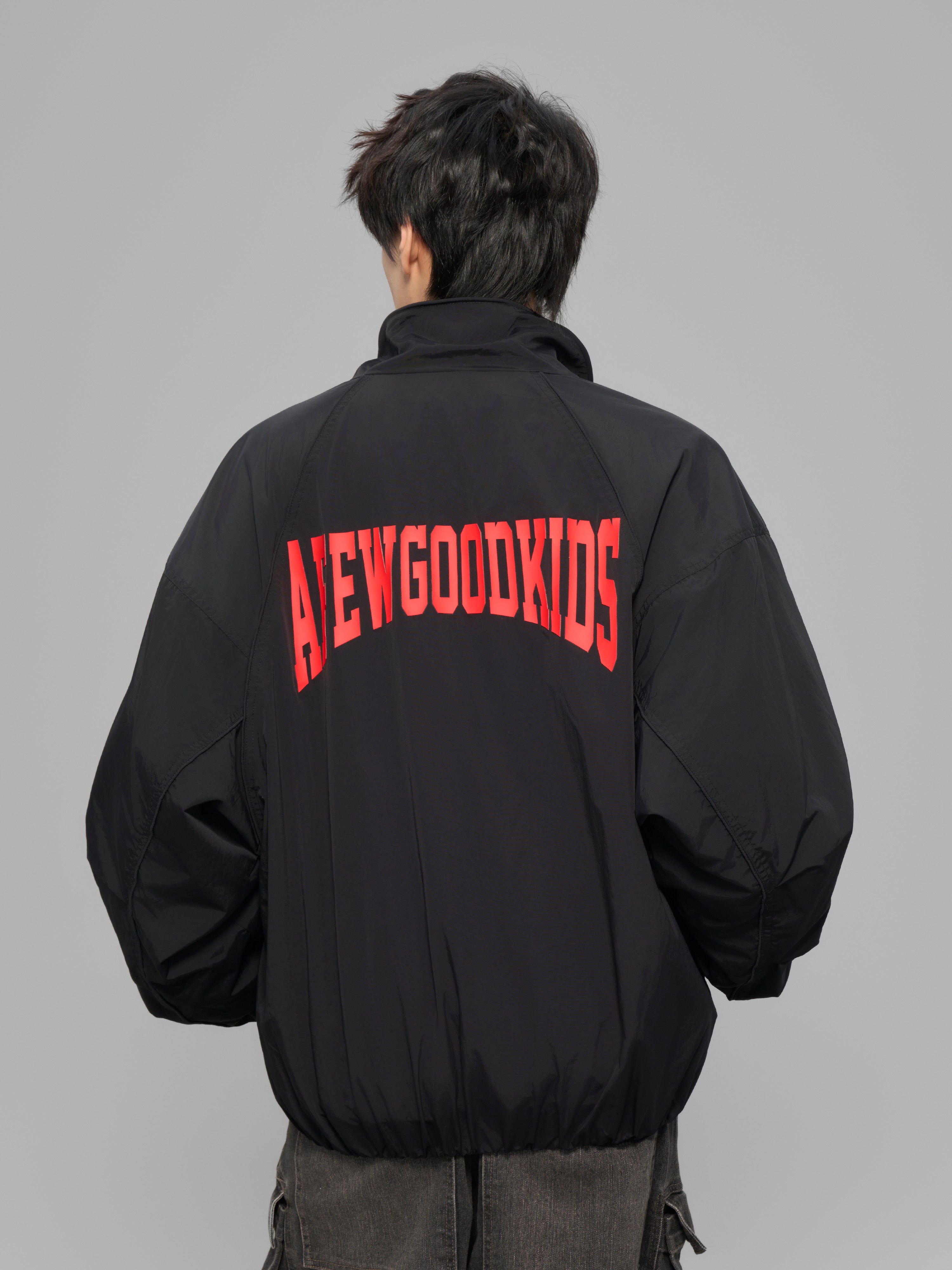 Nylon hign neck coach jacket