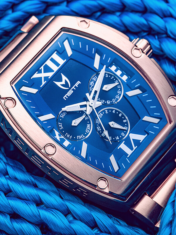 MJ127SS - MAJOR ROSE GOLD / BLUE / STEEL BAND