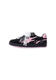 Retro Training Sneaker-Black Pink Bow