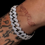 3 Row Diamond Cuban Bracelet 18mm