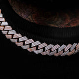 3 Row Diamond Cuban Chain 18mm