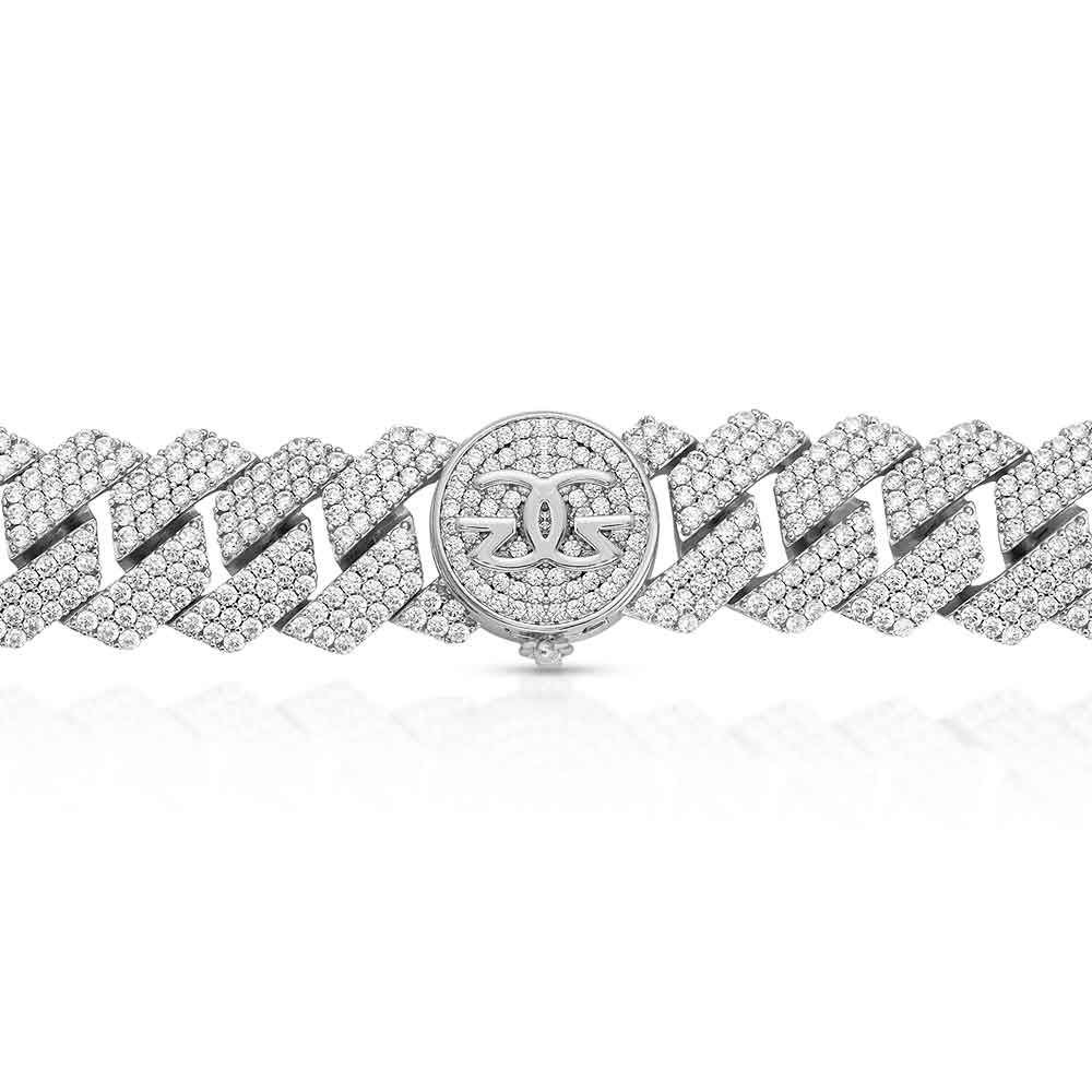 3 Row Diamond Cuban Chain 18mm