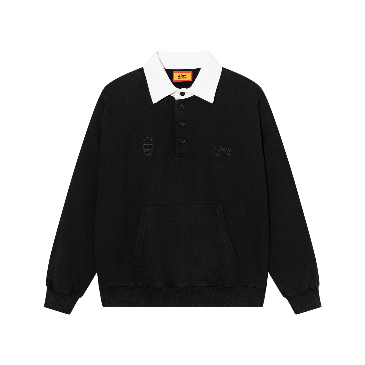 Washed henley polo shirt