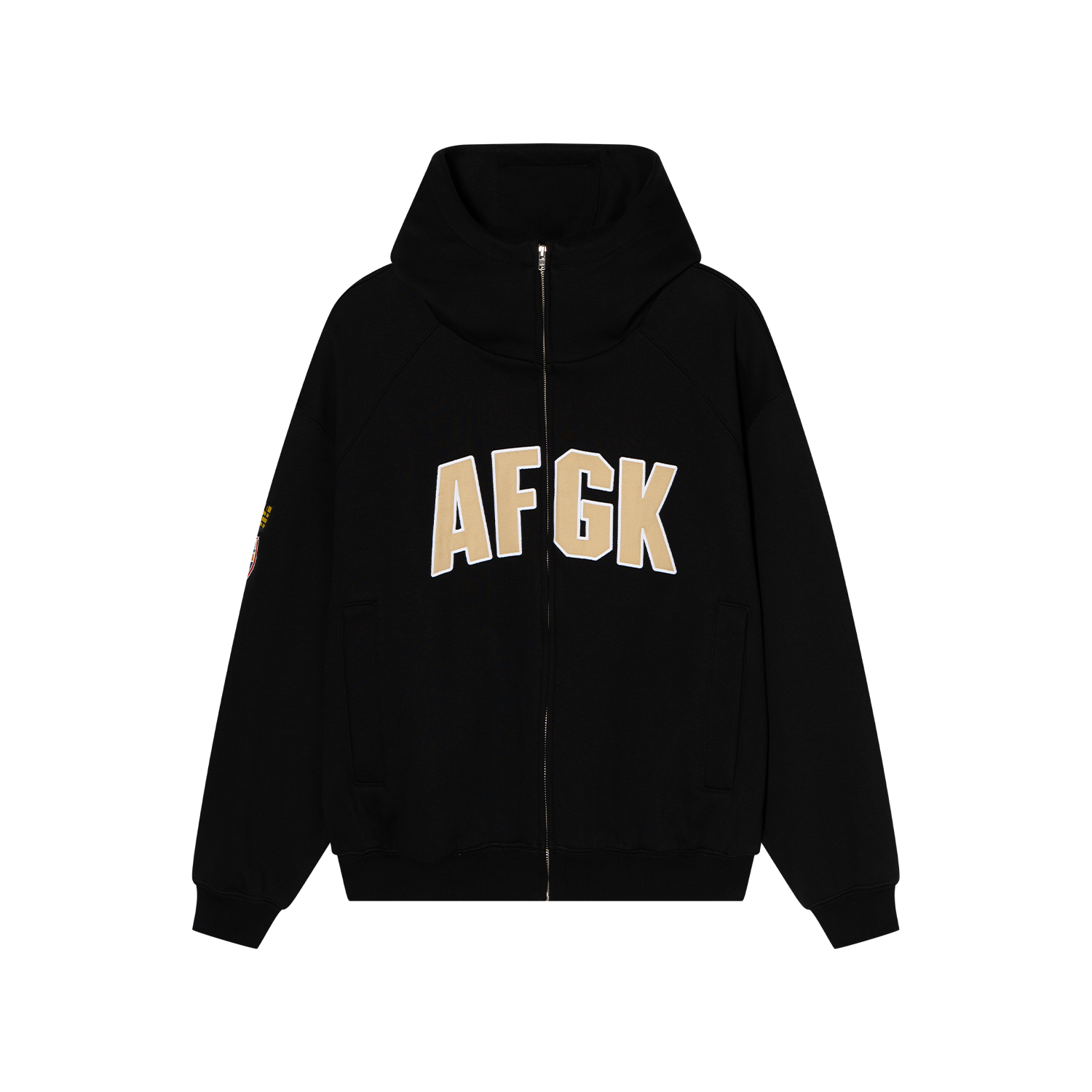 DOCARE(AFGK) "High-neck badge zip hoodie"