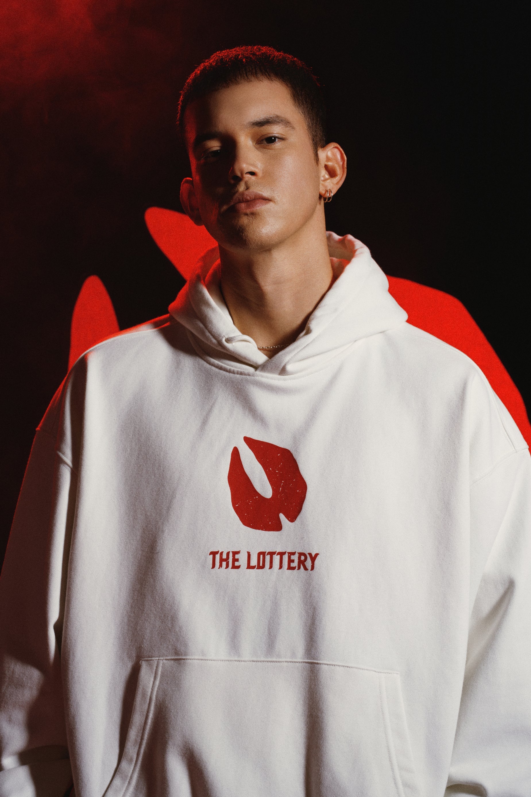 DONCARE(AFGK) "Footprint logo boxy hoodie"