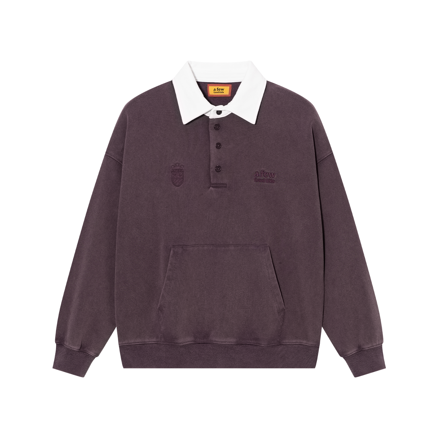 Washed henley polo shirt