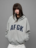 DOCARE(AFGK) "High-neck badge zip hoodie"