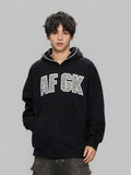 DONCARE(AFGK) "Pearl logo zip hoodie"