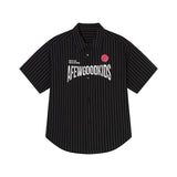 DONCARE(AFGK) "Stripe logo shirt"
