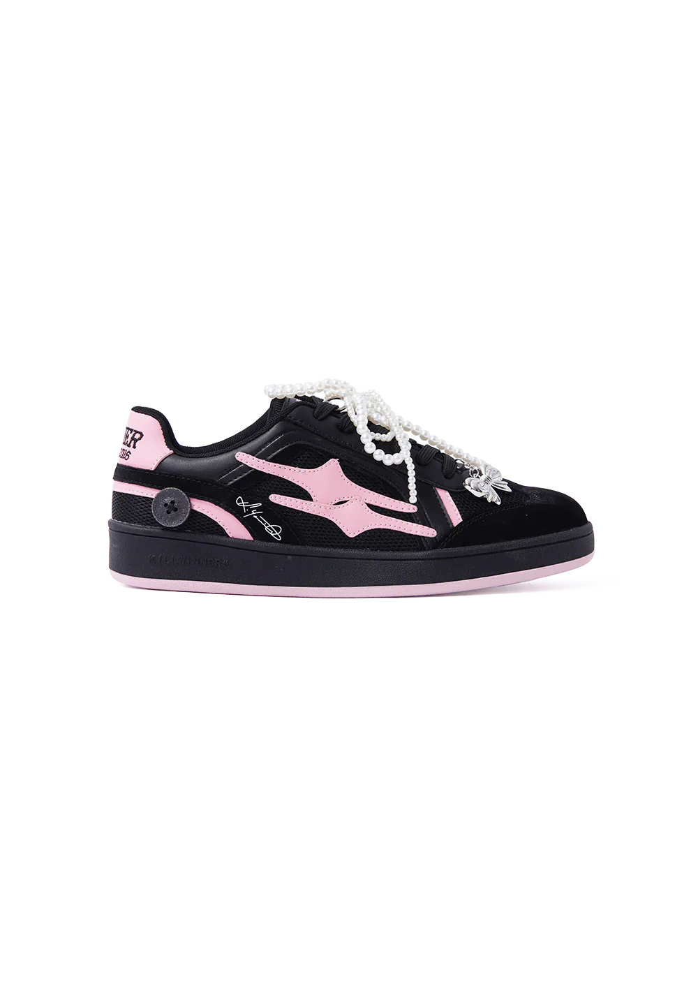 Retro Training Sneaker-Black Pink Bow