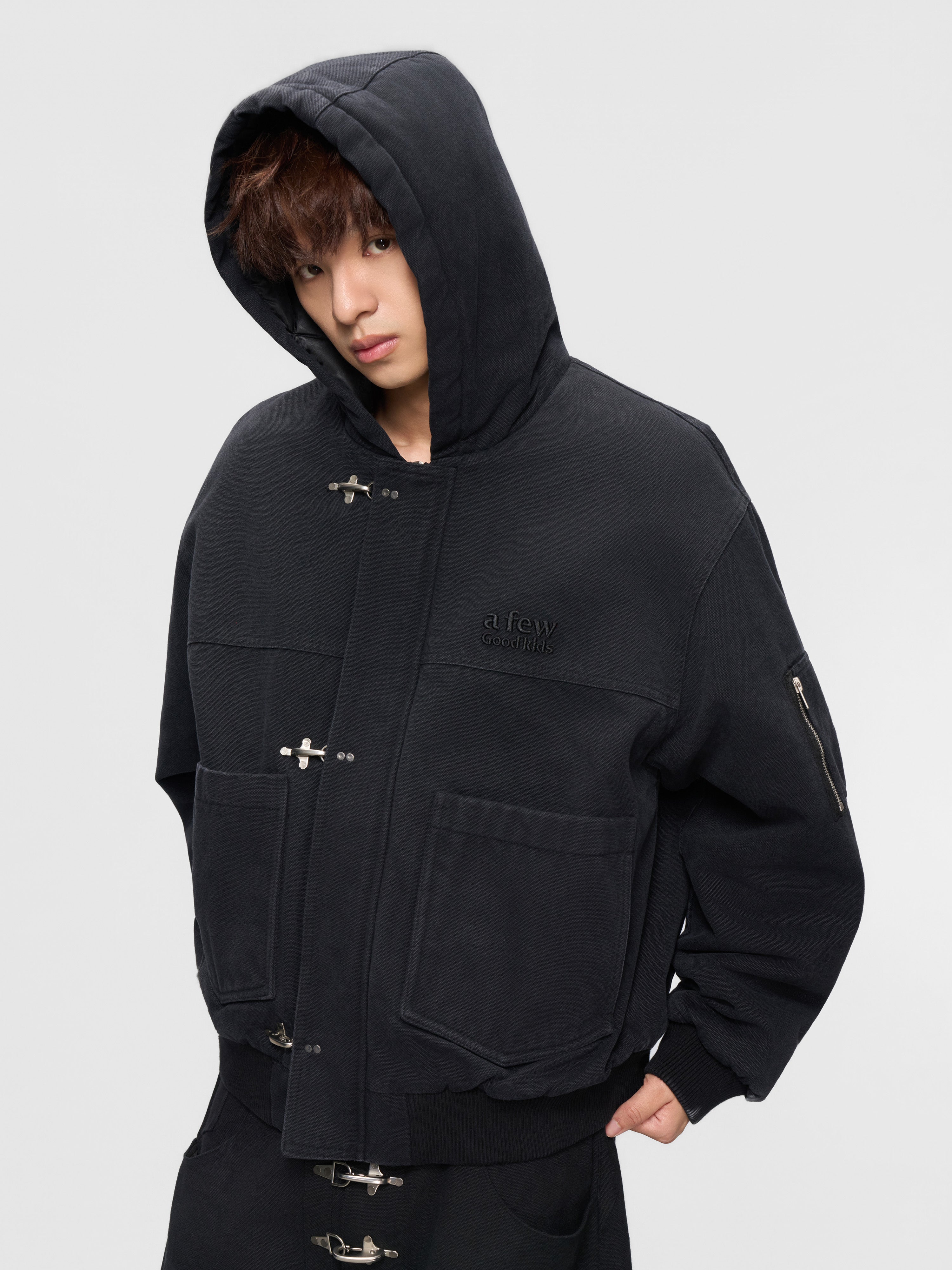 DONCARE(AFGK) "Canvas clasp hooded jacket"